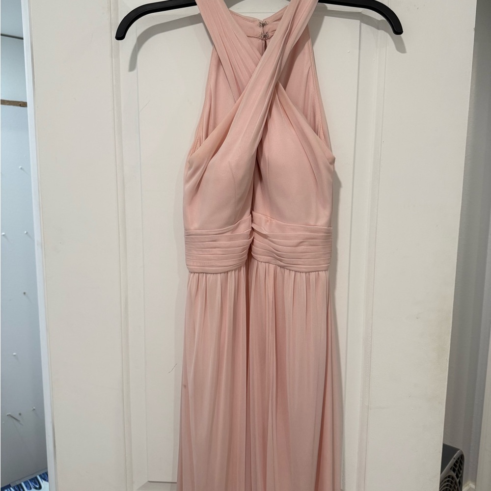Long Light Pink Bridesmaids Dress
